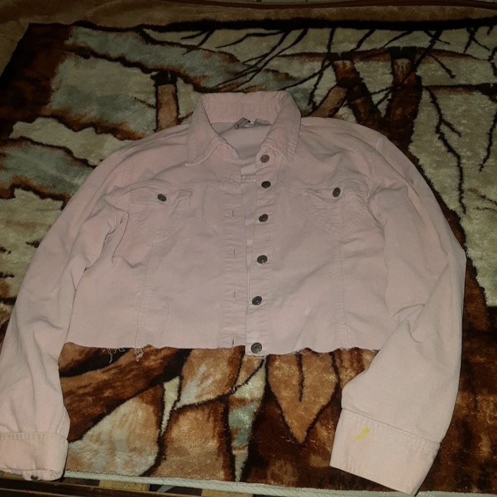 Light Pink Crop Jean Jacket